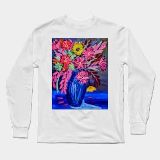 Bright and colorful abstract flowers Long Sleeve T-Shirt